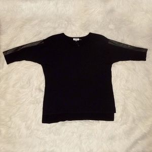 NWT Calvin Klein black sweater with faux leather